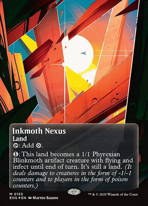 Inkmoth Nexus - Edge of Eternities: Stellar Sights (#155) - Illustrated by Matteo Bassini - Magic: The Gathering Card