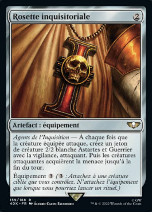 Insignia de Inquisidor (Inquisitorial Rosette) - Warhammer 40,000 Commander (#159) - Illustrated by Álvaro Calvo Escudero - Magic: The Gathering Card