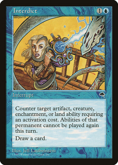 Interdict - Tempest (#69) - Illustrated by Jeff Laubenstein - Magic: The Gathering Card