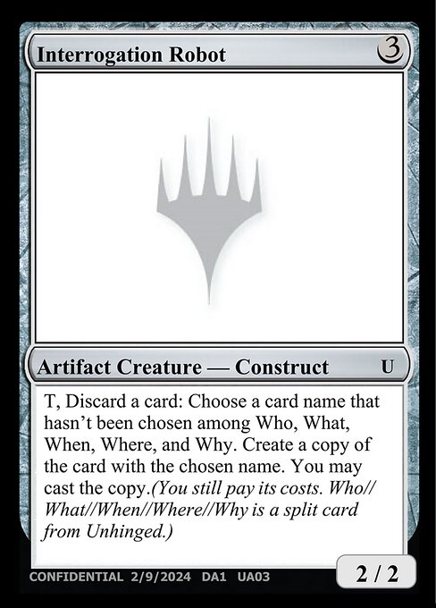 Interrogation Robot - Unknown Event (#UA03c) - Magic: The Gathering Card