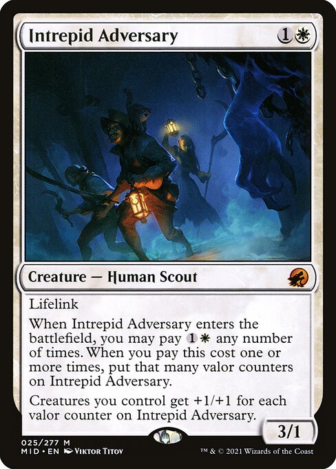 Intrepid Adversary - Innistrad: Midnight Hunt (#25) - Illustrated by Viktor Titov - Magic: The Gathering Card
