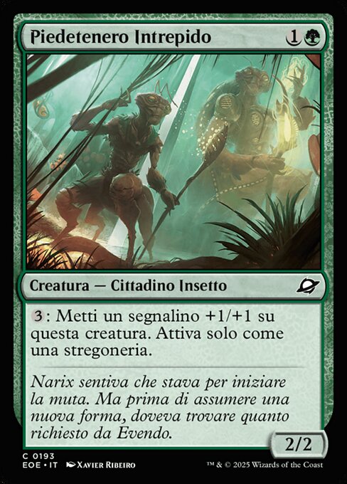Pied-tendre intrépide (Intrepid Tenderfoot) - Edge of Eternities (#193) - Illustrated by Xavier Ribeiro - Magic: The Gathering Card
