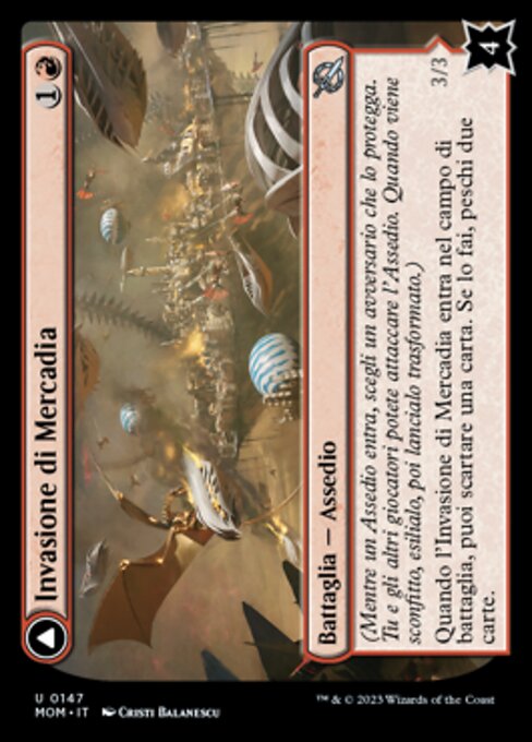 Invasion of Mercadia // Kyren Flamewright - March of the Machine (#147) - Illustrated by Cristi Balanescu - Magic: The Gathering Card