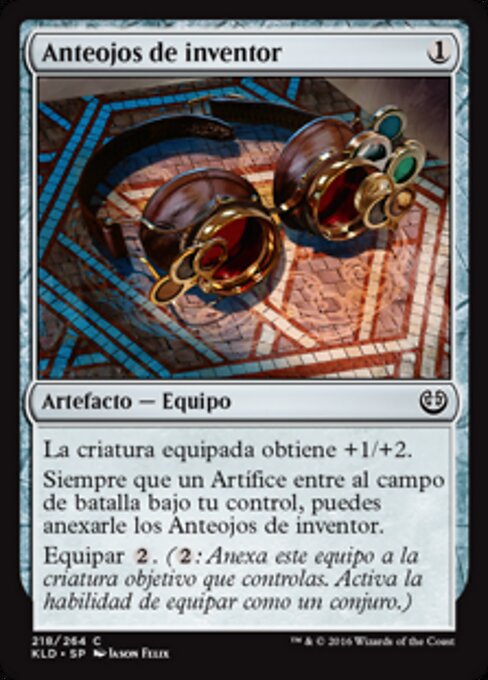 Inventor's Goggles - Kaladesh (#218) - Illustrated by Jason Felix - Magic: The Gathering Card