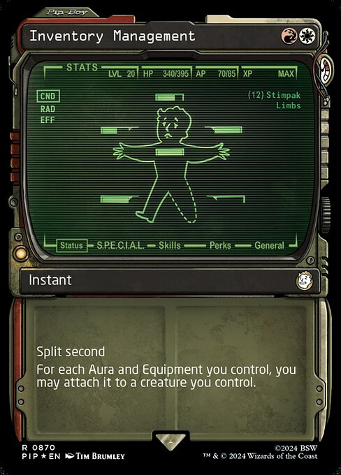 Inventarverwaltung (Inventory Management) - Fallout (#105) - Illustrated by Kamila Szutenberg - Magic: The Gathering Card