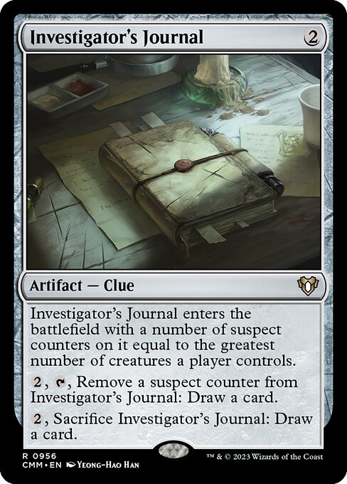 Investigator's Journal - Commander Masters (#956) - Illustrated by Yeong-Hao Han - Magic: The Gathering Card