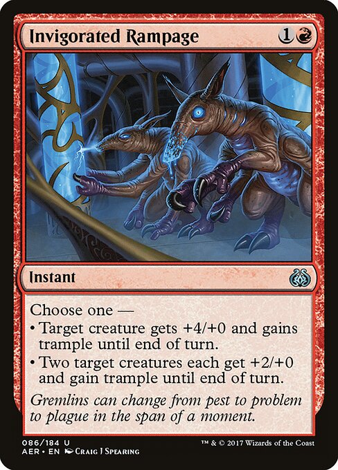 Invigorated Rampage - Aether Revolt (#86) - Illustrated by Craig J Spearing - Magic: The Gathering Card