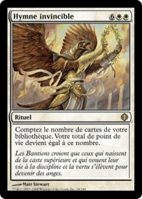 Hymne invincible (Invincible Hymn) - Shards of Alara (#14) - Illustrated by Matt Stewart - Magic: The Gathering Card