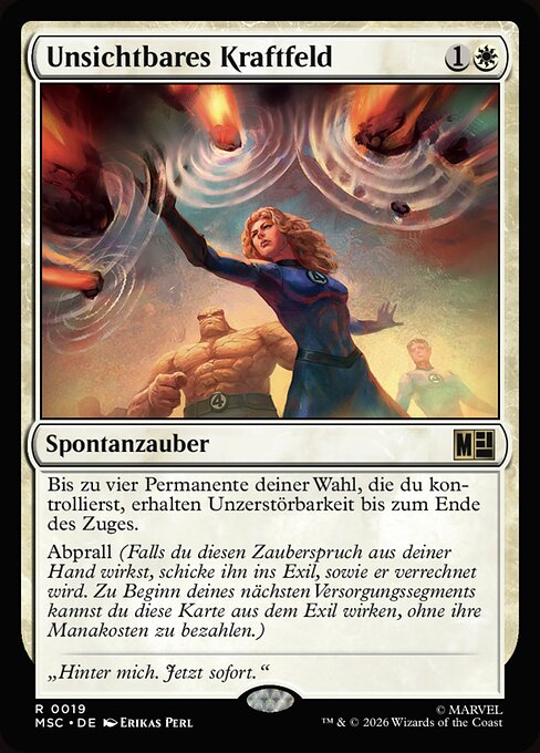 Unsichtbares Kraftfeld (Invisible Force Field) - Marvel Super Heroes Commander (#19) - Illustrated by Erikas Perl - Magic: The Gathering Card