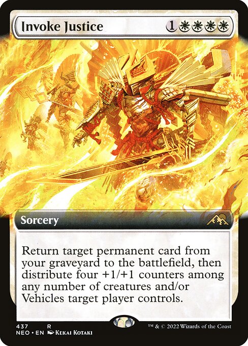 Invoke Justice - Kamigawa: Neon Dynasty (#437) - Illustrated by Kekai Kotaki - Magic: The Gathering Card
