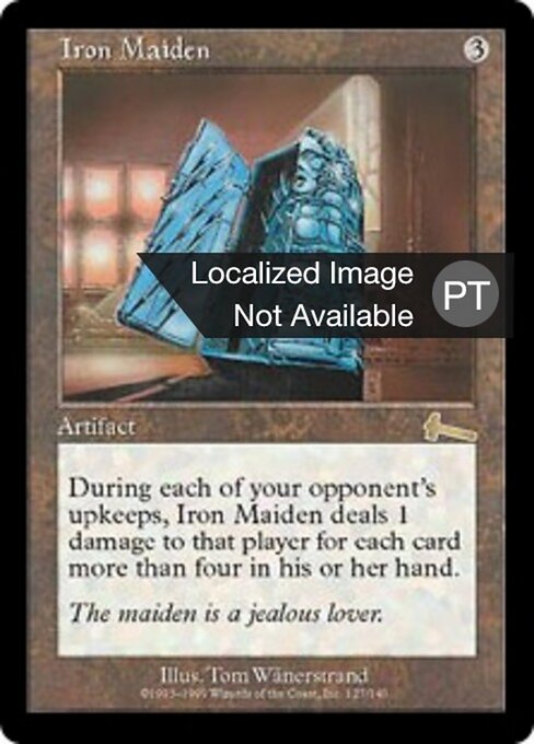 Donzela de Ferro (Iron Maiden) - Urza's Legacy (#127) - Illustrated by Tom Wänerstrand - Magic: The Gathering Card