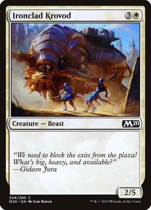 Ironclad Krovod - Core Set 2020 (#308) - Illustrated by Sam Rowan - Magic: The Gathering Card