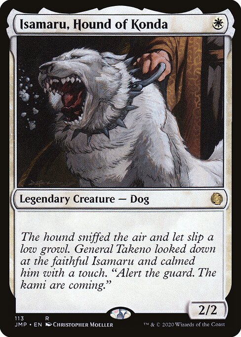 Isamaru, Hound of Konda - Jumpstart (#113) - Illustrated by Christopher Moeller - Magic: The Gathering Card