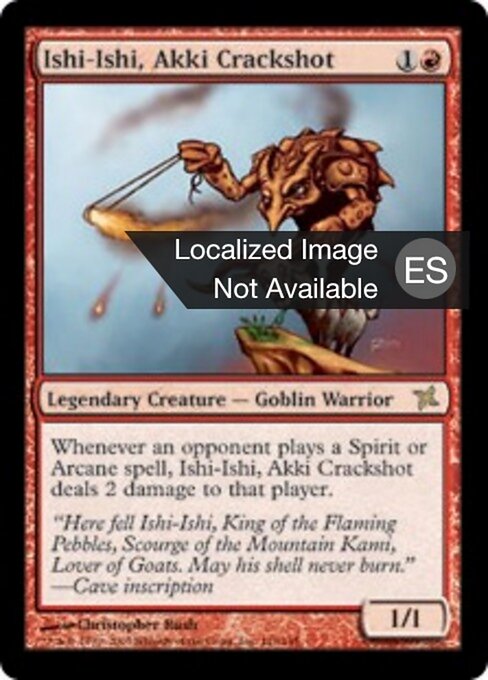 Ishi-Ishi, lanzaguijarros akki (Ishi-Ishi, Akki Crackshot) - Betrayers of Kamigawa (#110) - Illustrated by Christopher Rush - Magic: The Gathering Card