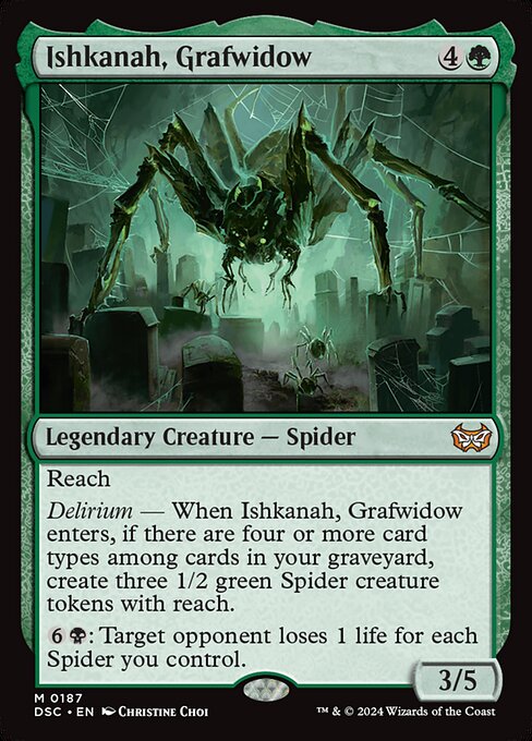 Ishkanah, Grafwidow - Duskmourn: House of Horror Commander (#187) - Illustrated by Christine Choi - Magic: The Gathering Card