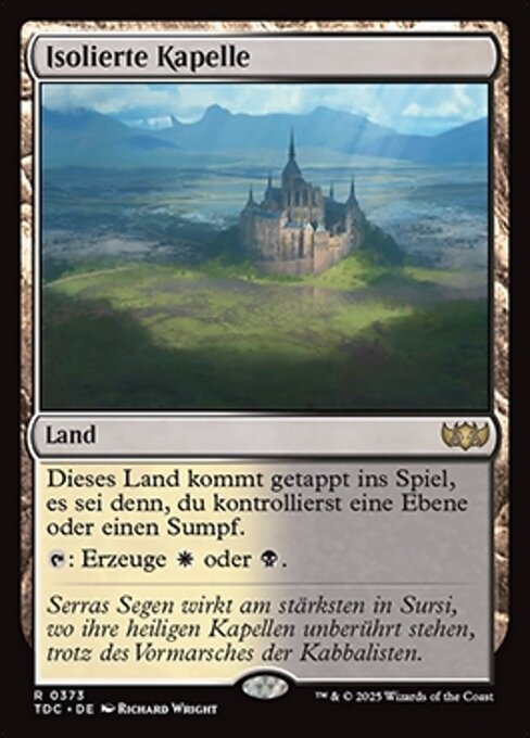 Isolierte Kapelle (Isolated Chapel) - Tarkir: Dragonstorm Commander (#373) - Illustrated by Richard Wright - Magic: The Gathering Card