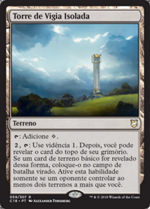 Torre de Vigia Isolada (Isolated Watchtower) - Commander 2018 (#59) - Illustrated by Alexander Forssberg - Magic: The Gathering Card
