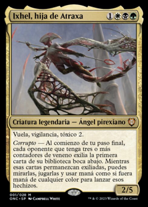Ixhel, Descendente de Atraxa (Ixhel, Scion of Atraxa) - Phyrexia: All Will Be One Commander (#1) - Illustrated by Campbell White - Magic: The Gathering Card