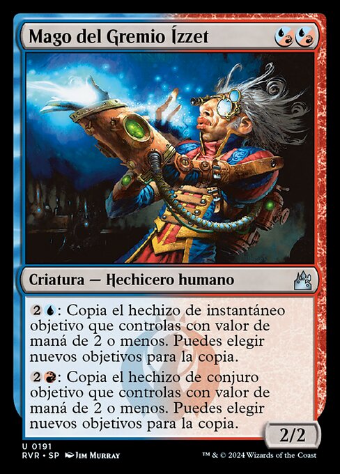 イゼットのギルド魔道士 (Izzet Guildmage) - Ravnica Remastered (#191) - Illustrated by Jim Murray - Magic: The Gathering Card
