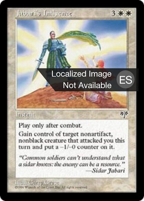 Influência de Jabari (Jabari's Influence) - Mirage (#24) - Illustrated by Gerry Grace - Magic: The Gathering Card