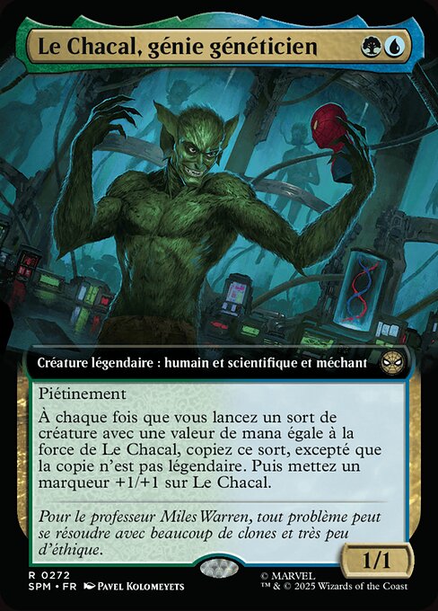 Le Chacal, génie généticien (Jackal, Genius Geneticist) - Marvel's Spider-Man (#272) - Illustrated by Pavel Kolomeyets - Magic: The Gathering Card