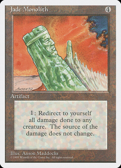 Jade Monolith - Fourth Edition (#329) - Illustrated by Anson Maddocks - Magic: The Gathering Card