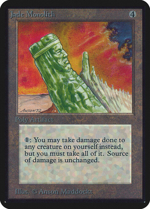 Jade Monolith - Fourth Edition Foreign Black Border (#329) - Illustrated by Anson Maddocks - Magic: The Gathering Card