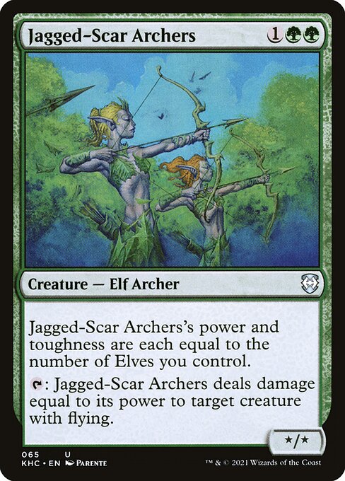 Jagged-Scar Archers - Kaldheim Commander (#65) - Illustrated by Paolo Parente - Magic: The Gathering Card