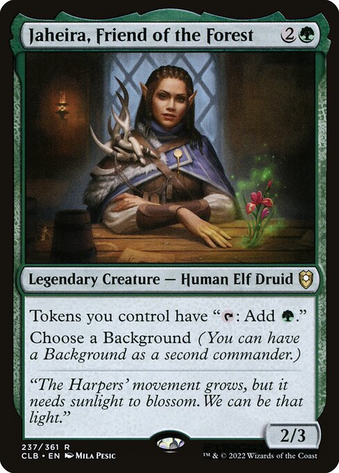 Jaheira, Friend of the Forest - Commander Legends: Battle for Baldur's Gate (#237) - Illustrated by Mila Pesic - Magic: The Gathering Card