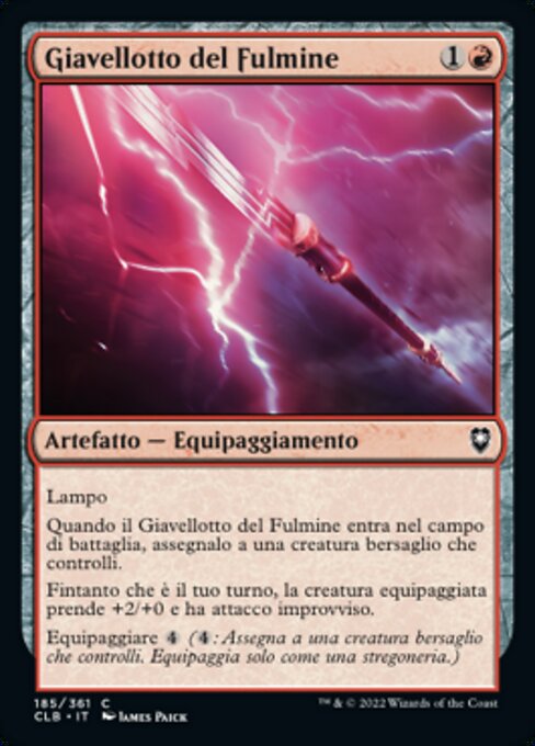 Giavellotto del Fulmine (Javelin of Lightning) - Commander Legends: Battle for Baldur's Gate (#185) - Illustrated by James Paick - Magic: The Gathering Card