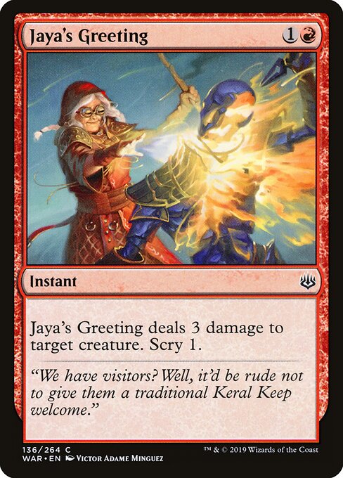 Jaya's Greeting - War of the Spark Magic card