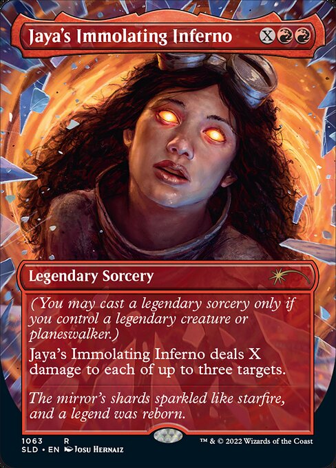 Infierno inmolador de Jaya (Jaya's Immolating Inferno) - Commander Legends (#415) - Illustrated by Noah Bradley - Magic: The Gathering Card