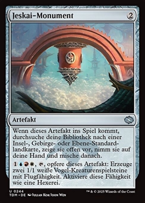 Monument jeskaï (Jeskai Monument) - Tarkir: Dragonstorm (#244) - Illustrated by Julian Kok Joon Wen - Magic: The Gathering Card