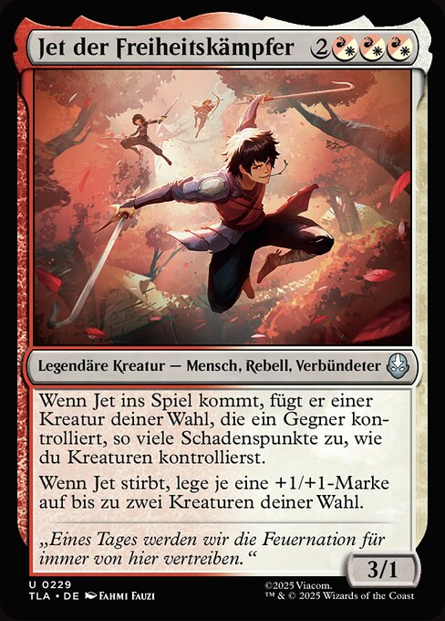 Jet der Freiheitskämpfer (Jet, Freedom Fighter) - Avatar: The Last Airbender (#229) - Illustrated by Fahmi Fauzi - Magic: The Gathering Card