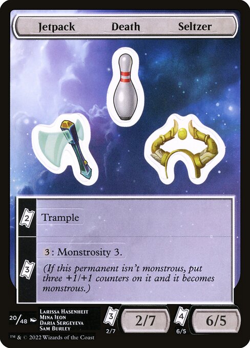 Jetpack Death Seltzer - Unfinity Sticker Sheets (#20) - Illustrated by Larissa Hasenheit & Mina Jeon - Magic: The Gathering Card