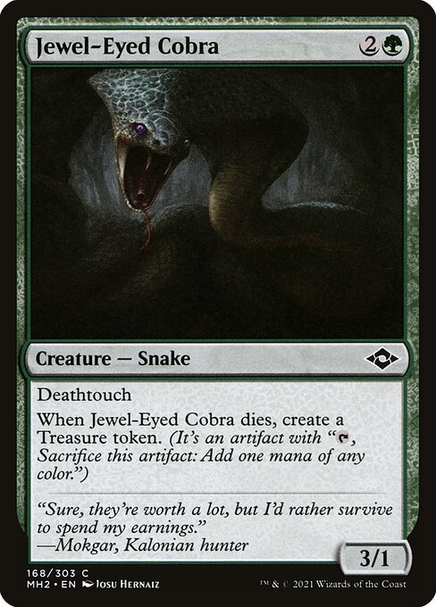Jewel-Eyed Cobra - Modern Horizons 2 (#168) - Illustrated by Josu Hernaiz - Magic: The Gathering Card