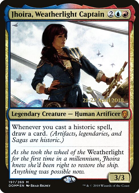 Jhoira, Weatherlight Captain - Dominaria Promos (#197s) - Illustrated by Brad Rigney - Magic: The Gathering Card