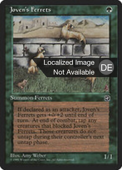 Jovens Frettchen (Joven's Ferrets) - Homelands (#89) - Illustrated by Amy Weber - Magic: The Gathering Card