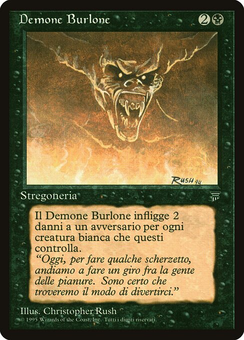 Demone Burlone (Jovial Evil) - Legends (#109) - Illustrated by Christopher Rush - Magic: The Gathering Card