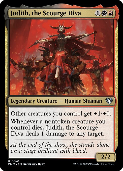 Judith, the Scourge Diva - Commander Masters (#341) - Illustrated by Wesley Burt - Magic: The Gathering Card
