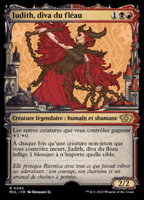 災いの歌姫、ジュディス (Judith, the Scourge Diva) - Commander Masters (#341) - Illustrated by Wesley Burt - Magic: The Gathering Card