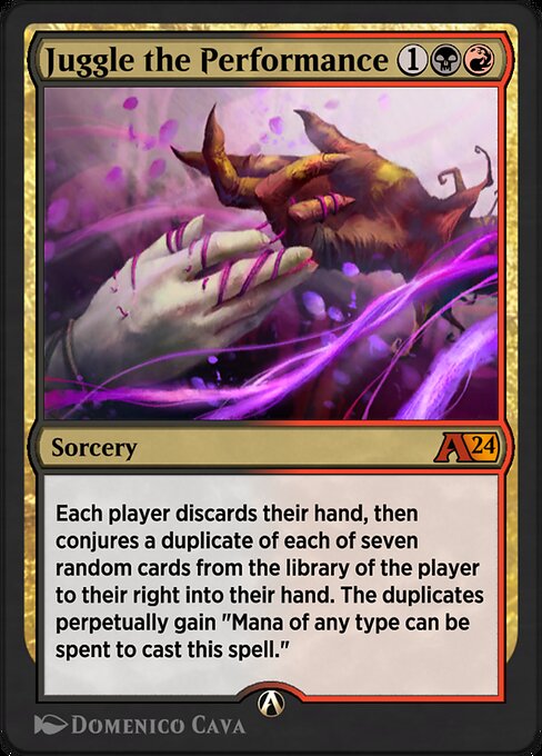 Juggle the Performance - Alchemy: Murders at Karlov Manor (#25) - Illustrated by Domenico Cava - Magic: The Gathering Card