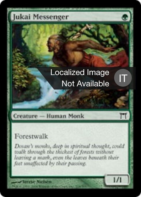 Mensajero jukai (Jukai Messenger) - Champions of Kamigawa (#218) - Illustrated by Terese Nielsen - Magic: The Gathering Card