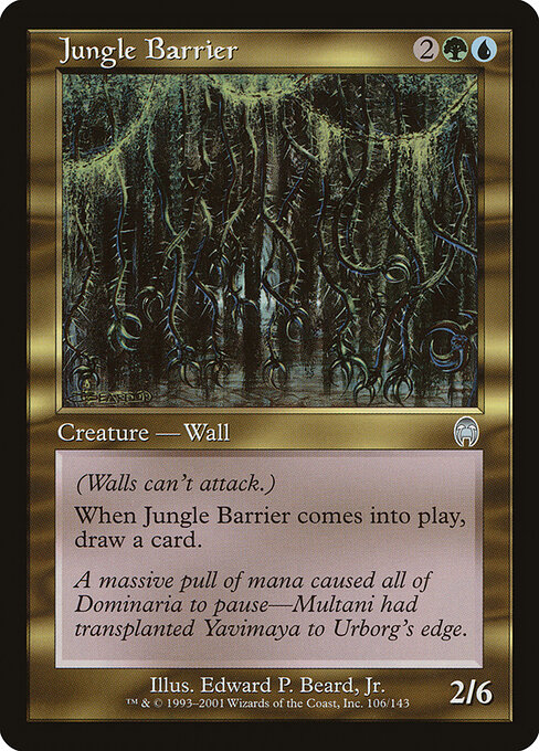Barriera di Giungla (Jungle Barrier) - Apocalypse (#106) - Illustrated by Edward P. Beard, Jr. - Magic: The Gathering Card