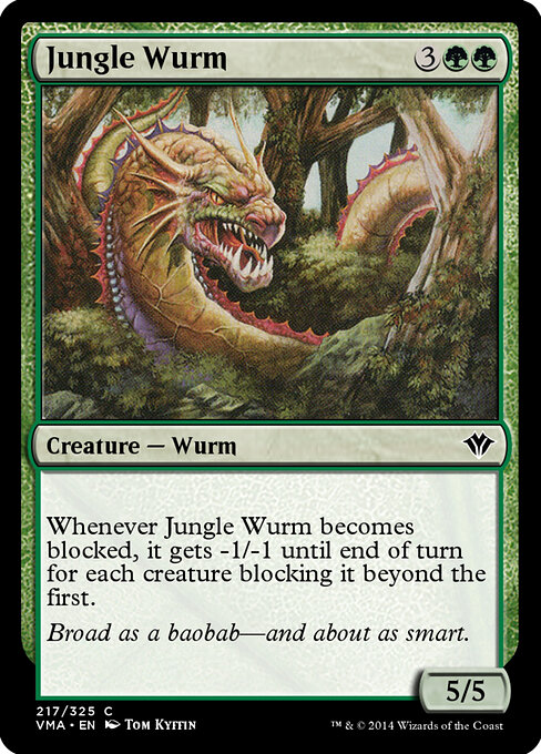 Jungle Wurm - Vintage Masters (#217) - Illustrated by Tom Kyffin - Magic: The Gathering Card