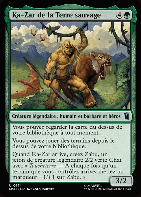 Ka-Zar della Terra Selvaggia (Ka-Zar of the Savage Land) - Marvel Super Heroes (#174) - Illustrated by Paolo Parente - Magic: The Gathering Card