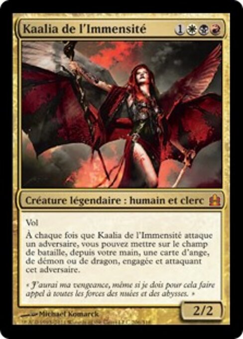 Kaalia de l'Immensité (Kaalia of the Vast) - Commander 2011 (#206) - Illustrated by Michael Komarck - Magic: The Gathering Card