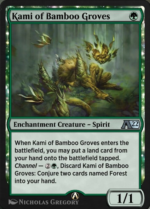 Kami of Bamboo Groves - Alchemy: Kamigawa (#24) - Illustrated by Nicholas Gregory - Magic: The Gathering Card