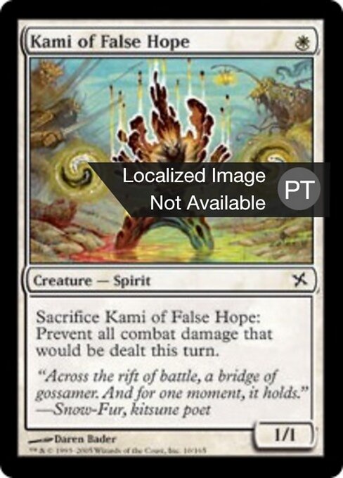 Kami der falschen Hoffnung (Kami of False Hope) - Betrayers of Kamigawa (#10) - Illustrated by Daren Bader - Magic: The Gathering Card