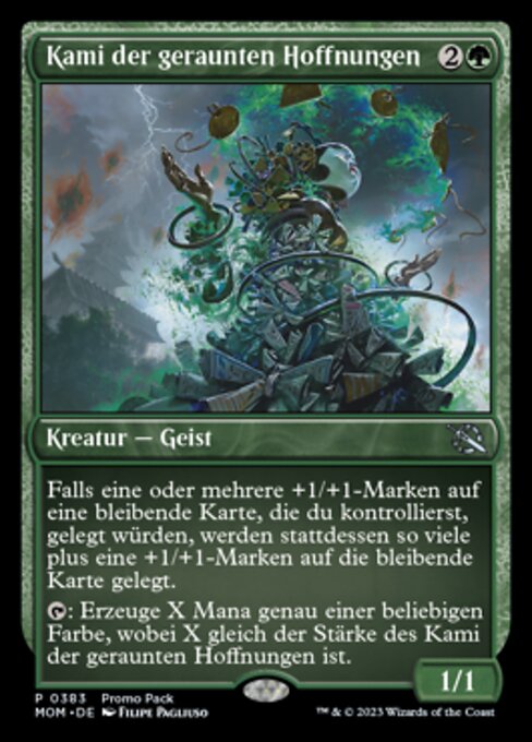 Kami der geraunten Hoffnungen (Kami of Whispered Hopes) - March of the Machine (#383) - Illustrated by Filipe Pagliuso - Magic: The Gathering Card